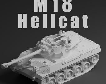 M18 Hellcat Unpainted Miniature – Dark Grey Resin U.S. Tank Destroyer – 1/48 • 1/56 • 1/64 • 1/72 • 1/76 • 1/87 • 1/100 • 1/144