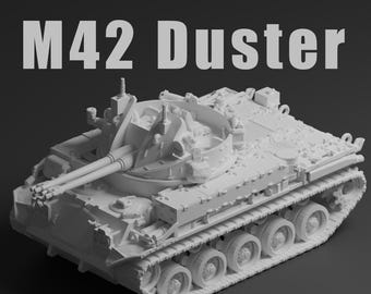M42 Duster Unpainted Miniature – Dark Grey Resin Self-Propelled Anti-Aircraft Gun – 1/48 • 1/56 • 1/64 • 1/72 • 1/76 • 1/87 • 1/100 • 1/144