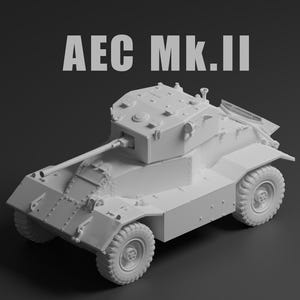 Hand Painted AEC Mk II Armored Car Miniature – WWII British Recon Vehicle