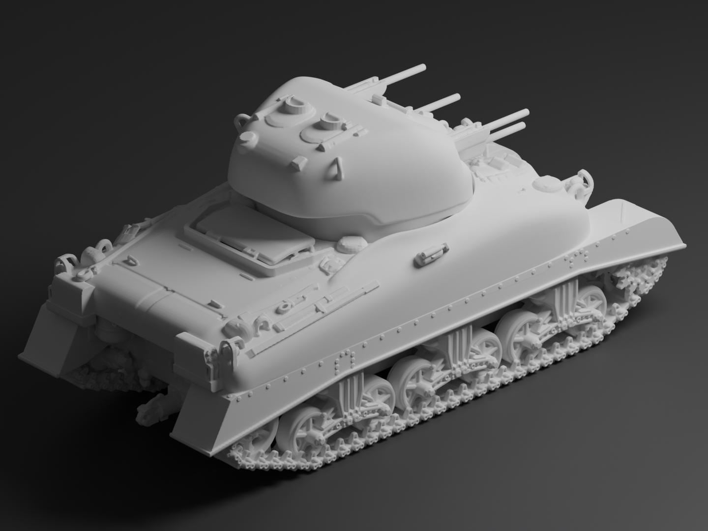 Skink Unpainted Miniature – Dark Grey Resin Canadian Anti-aircraft