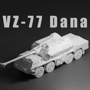 Vz. 77 Dana Unpainted Miniature – Dark Grey Resin Wheeled Self-Propelled Howitzer – 1/48 • 1/56 • 1/64 • 1/72 • 1/76 • 1/87 • 1/100 • 1/144