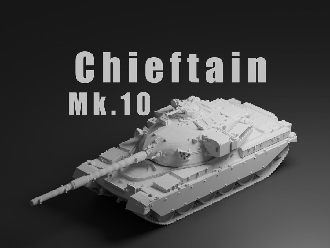 Chieftain Mk 10 Unpainted Miniature Dark Grey Resin British Main