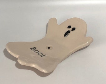 Casper Incense Holder, Ghost Ceramic Incense, Custom Pottery Gift ,unique gift,Ceramic witch Gift