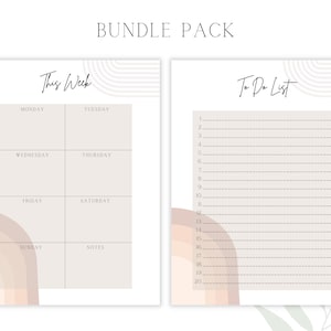 Minimalist Bundle | Weekly Planner | To Do List | Instant Digital Download | Printable
