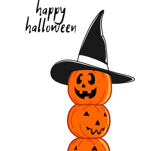 Cute Greeting Card Happy halloween  pumpkins