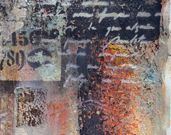 Abstraktes Acrylgemälde in Mischtechnik - Inneneinrichtung - Finnisches Design