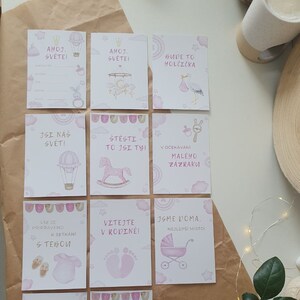 11 cartes pour enfants de style bohème pour une fille, baby shower, conception de cartes personnalisées. Cartes pour cadeau de naissance, cadeau de grossesse, carte d'étape importante