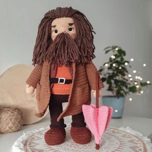 doll, knitted doll, magic-themed movies, collectible dolls, figurines, magic professor, magic, forester, giant