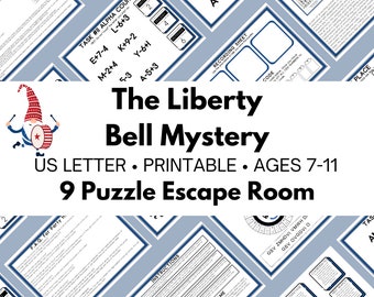 Fourth of July Escape Game – Liberty Bell Mystery Party Game – 9 Puzzle Scavenger Hunt – DIY Escape Room - Kid Friendly Treasure Hunt