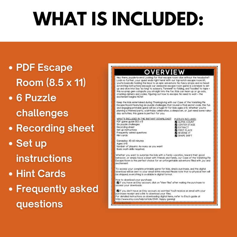 Kid Friendly Escape Game the Vanishing Pie Dilemma Treasure Etsy UK