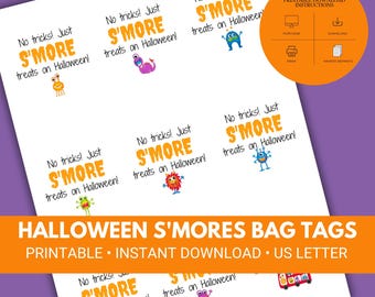 Halloween S’mores Favor Labels | Halloween S’mores Favor Kits | Halloween S’mores Favor Bags | Halloween S’mores Tags