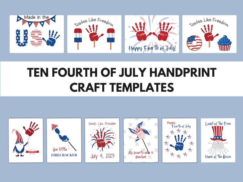 Fourth of July Handprint Art Bundle Fourth of July Activity Etsy