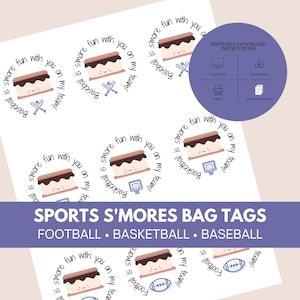 Sports S’Mores Labels | Baseball S’Mores Labels | Basketball S’Mores Labels | Football S’Mores Labels