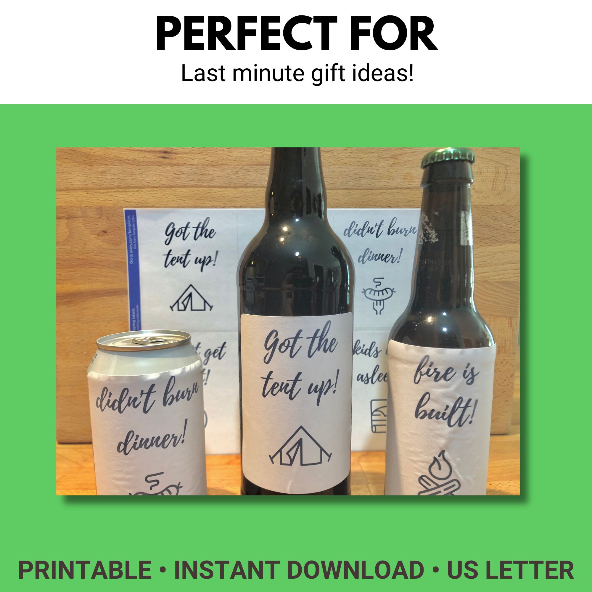 Printable Camping Beer Labels - Funny Labels for Beer - Funny Camping ...