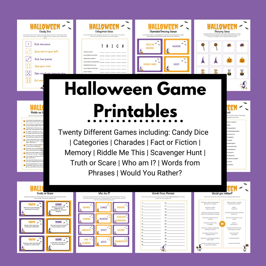Halloween Party Games for Kids Kids Halloween Party Game Bundle 20