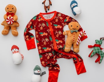 Infant Christmas Bamboo Pajamas: Soft Holiday Sleepwear - 2025 Edition Red