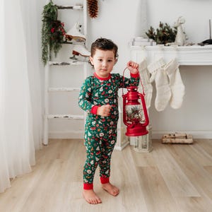 Children&#39;s Bamboo Christmas Pajamas: Matching Family Holiday PJs - 2024 Edition Green