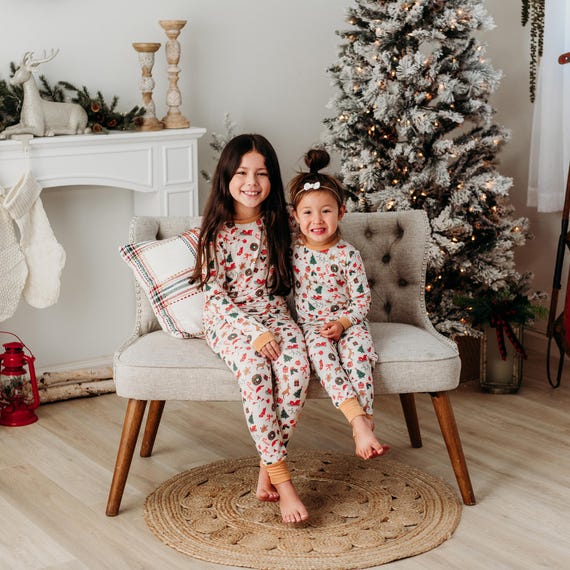 Children's Bamboo Christmas Pajamas: Matching Family Sets, Soft Eco-Friendly Sleepwear - 2024 Edition White
