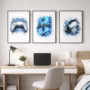 Personalised Gaming Controller Headset Prints (Set of 3)