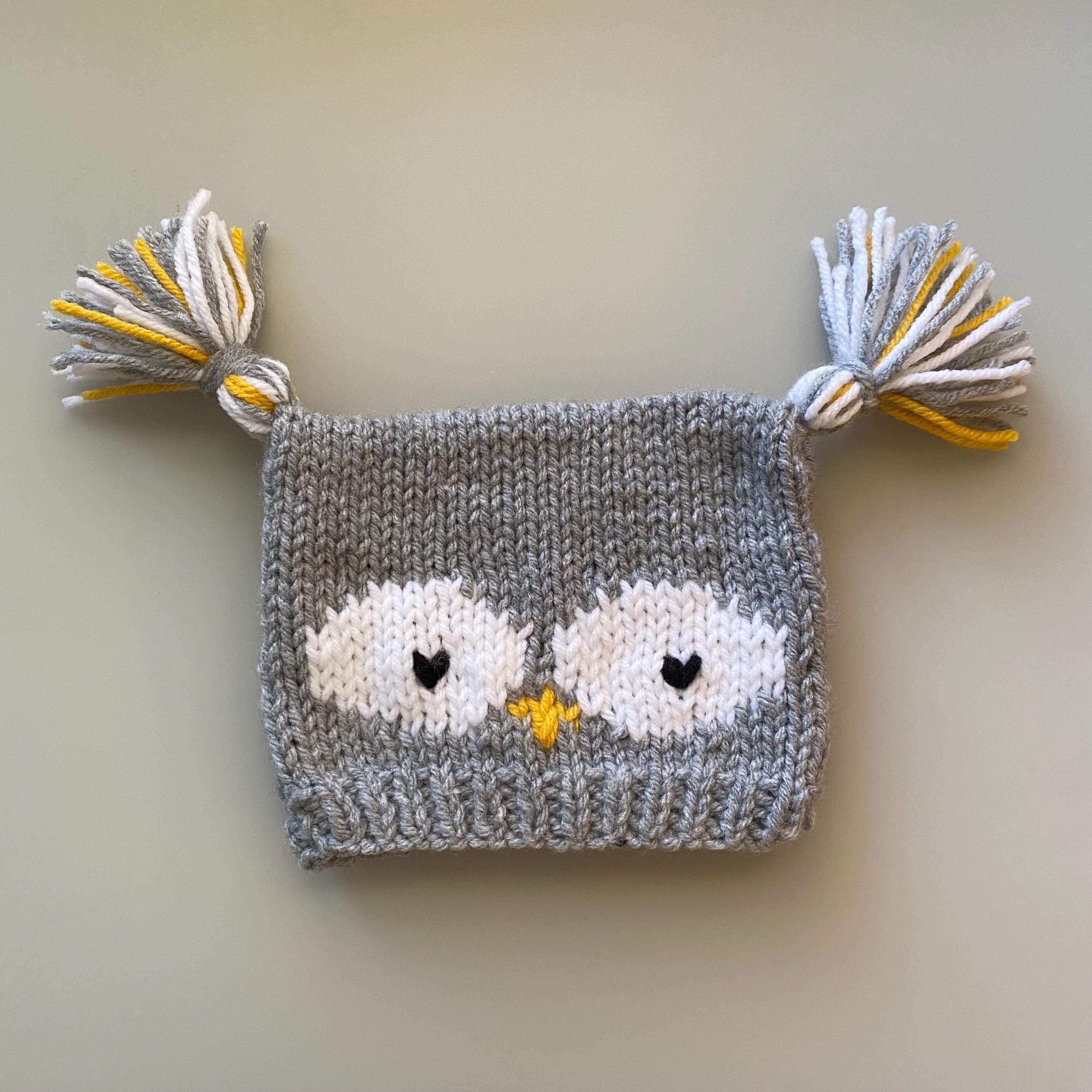 Hand Knitted Hat With Owls - Etsy