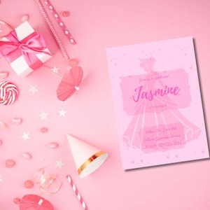 Princess Party Invitation – Customizable Digital Birthday Invite, Printable Royal Celebration Template for Kids