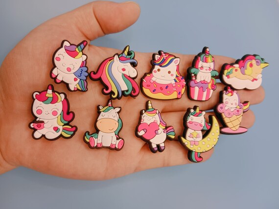 A set of 10pcs unicorn croc charms Exquisite clog accessories Unicorn outfit