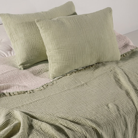 Spring Green Muslin Cotton Blanket Organic Cotton Bedding King Size Bedspread king Bedding Set queen Bedspread 4 Layer Gauze Throw Blanket Etsy