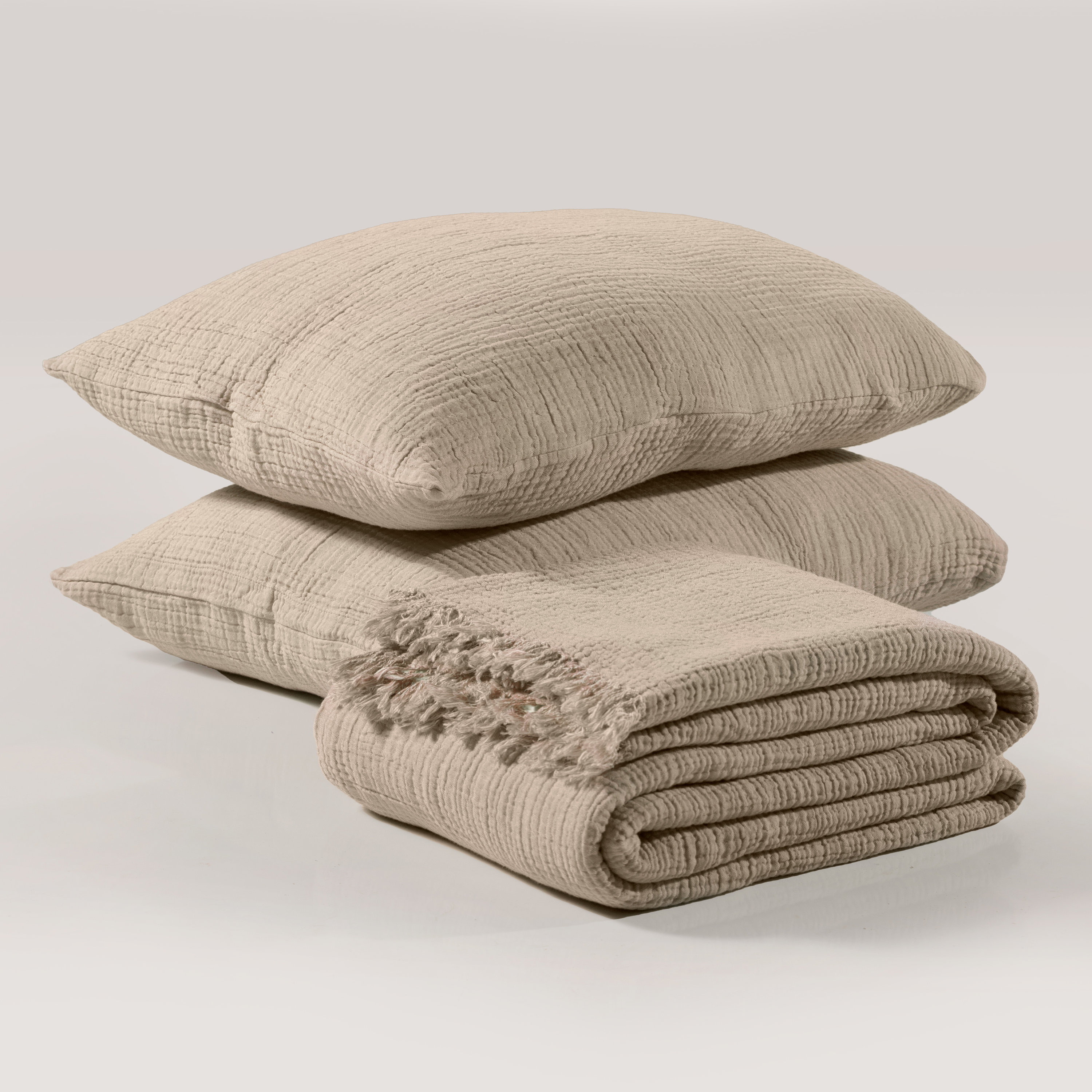 Organic Cotton Bedspread, Muslin Throw Blanket, Cotton Bedding Set