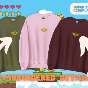 MOLETOM ZELDA, suéter unissex bordado, traje de cosplay diário, camiseta de princesa elfa de videogame para ela, navi