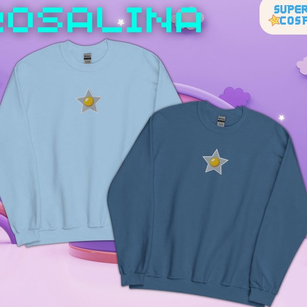 ROSALINA SWEATSHIRT, Cosplay Sweater, star gem, EMBROIDERED, Princess everyday clothes, easy costume idea, Mario outfit, video game clothing