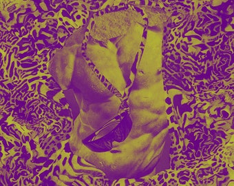 Porta occhiali animalier in tessuto, collana con anello naturale, cintura per occhiali da vista, fatta a mano in Italia, regalo per lei