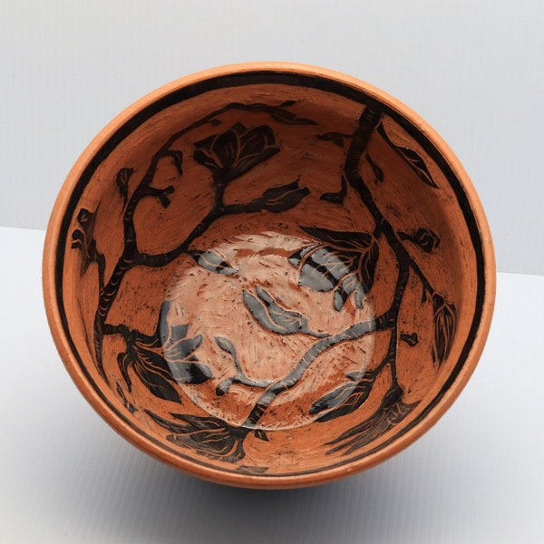 Ceramic Sgraffito "Magnolia" Bowl