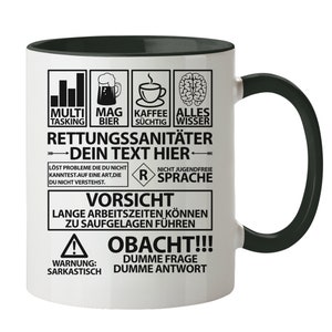 Rettungssanitäter Sanitäter Tasse Geschenk Personalisiert zum Abschied