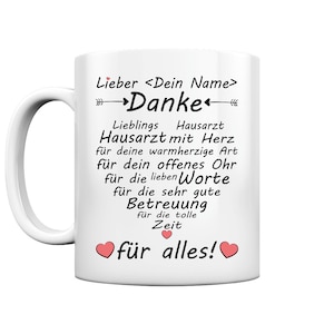 Dankeschön Danke Geschenk an Hausarzt |  Praxisteam Ruhestand | Tasse