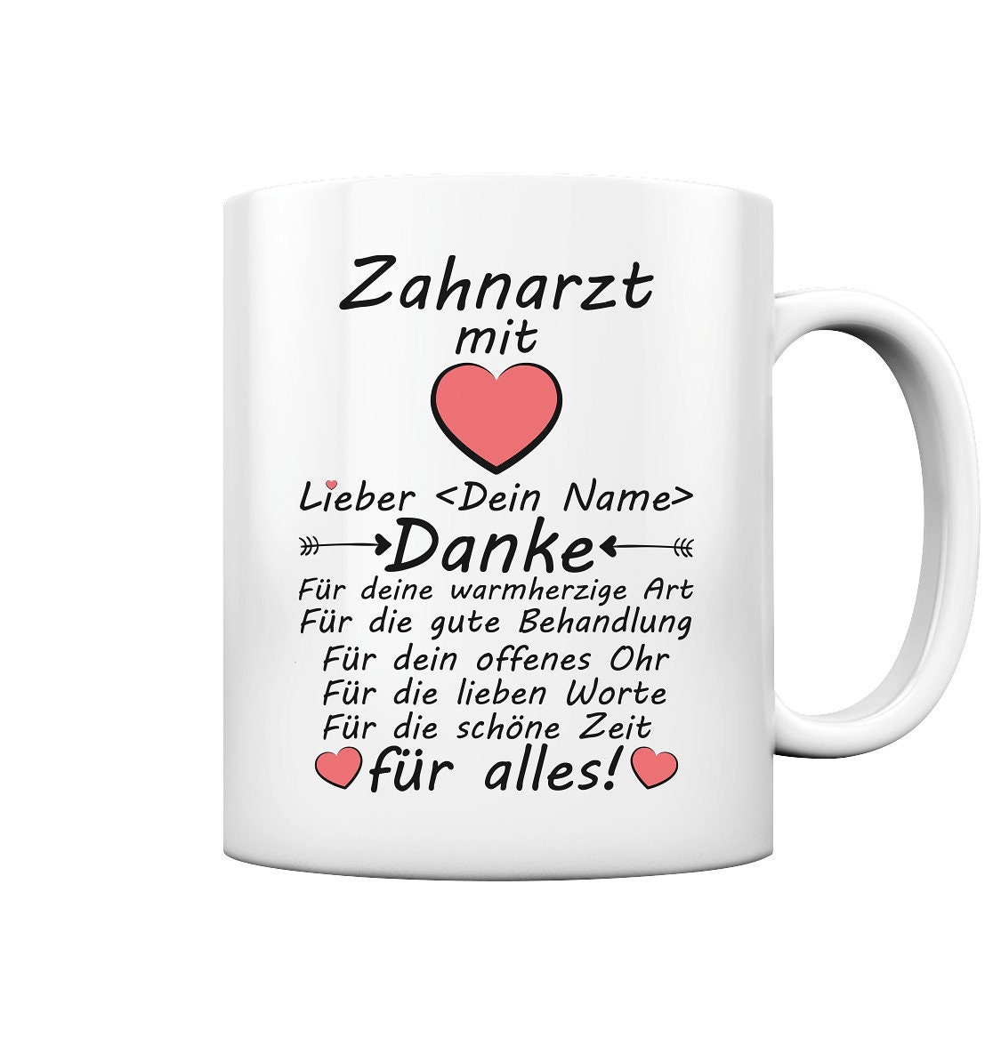 Dankeschön Danke Sagen Geschenk an Zahnarzt Tasse Abschiedsgeschenk