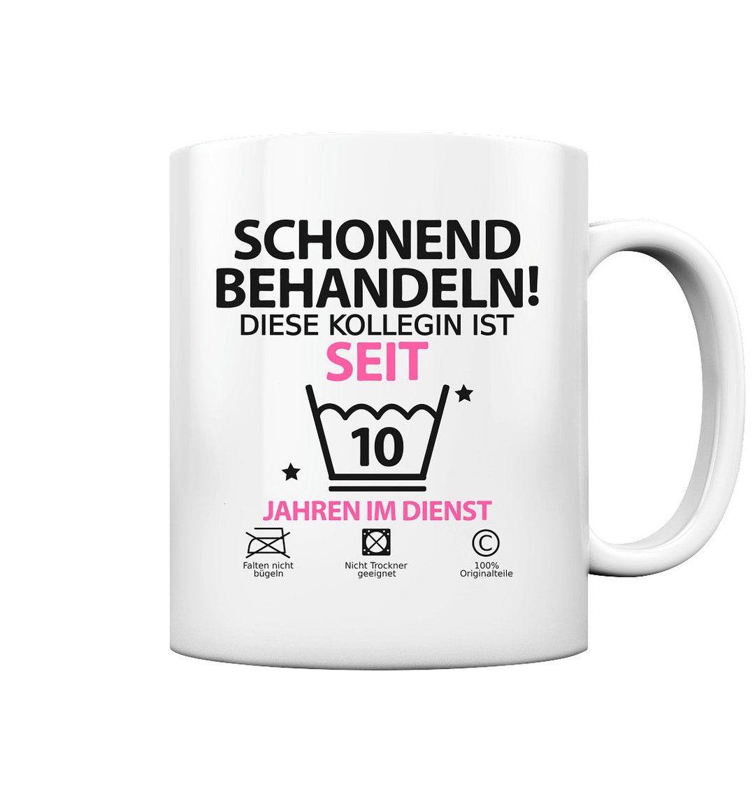 10 jähriges Jubiläum Firmenjubiläum Tasse Kollegin Geschenk Etsy.de