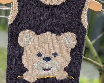 Bear knitted vest for children Onesize
