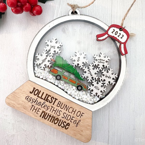 Personalized 2024 Christmas Vacation Family Shaker Ornament