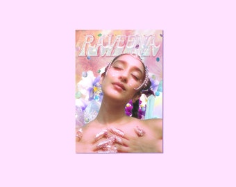 Raveena Singer Poster - Raveena Iridescent Music Print - Raveena Musician Collage Digital Download - Dorm Room Bedroom Psychedelic Wall Art