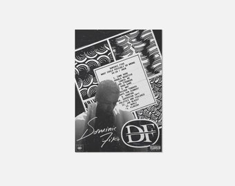 Dominic Fike Signed Vintage Poster - Dominic Fike Black and White Music Print - Dominic Fike Poster Digital Download - Vintage Wall Art