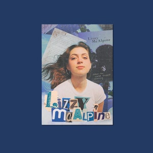 Lizzy McAlpine Vintage Poster - Lizzy McAlpine Blue Music Print - Lizzy McAlpine Collage Digital Download - Dorm Room Bedroom Wall Art