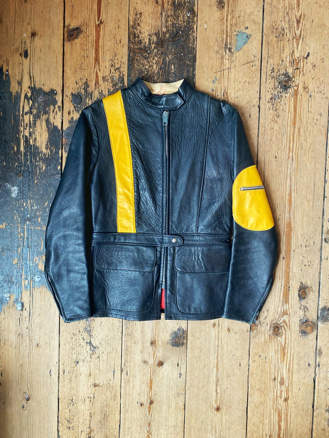 1960s 'waddington' Cafe Racer Leather Jacket Etsy