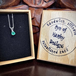 Real Natural Emerald Sterling Silver Necklace Pendant
