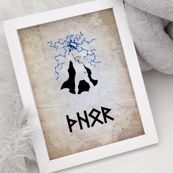 Digital Download Thor Elder Futhark Runes Print