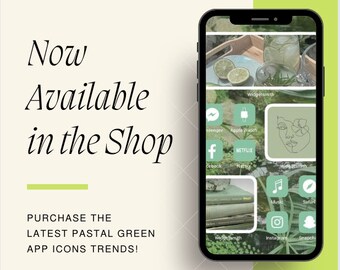 ¡Iconos de aplicaciones de color verde pastel!