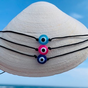 Adjustable Evil Eye Bead Bracelet