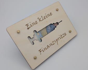 Cash gift | Wooden card for cash gifts | Funny wooden gift wrapping | Birthday cash gift | Handmade