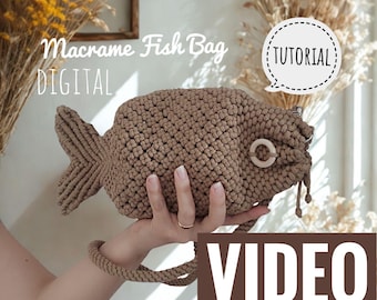 Macrame Fish Bag VIDEO Tutorial: Beginner-Friendly Purse Pattern (Digital Download