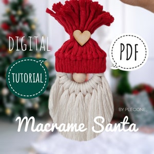 Tutorial PDF of Macrame Santa/DIY Santa Craft /Christmas Tree Ornament /Gnome Craft /Instant Download /Idea for present /PDF by plecione_