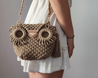 Macrame bag / Owl bag / Macrame owl / Bohemian bag / Slow fashon